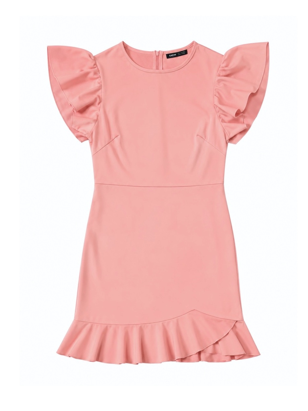 NWOT Pink Flutter Sleeve Ruffle Hem Dress | Shein Medium